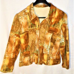 Unusual yet Stunning Front Zip ~~~ JACKET ~~~ with Clear Sparklers Throughout